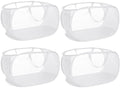 4 Pack Collapsible Laundry Baskets, Foldable Laundry Basket with Pocket, Durable Pop Up Hampers, Reinforced Handles Dirty Clothes Hamper for Laundry, Bedroom, Bathroom, Dorm, Travel or Camping White by Bemkoo