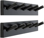 SKOLOO Coat Rack Wall Mount 17 inch, 5 Hooks, Bamboo, Shaker Style, Black by SKOLOO