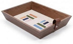Generic Decorative Storage Tray Organizer Display Tray Catchall Holder with Wood Grain Exterior and Light Inner Base Suitable for entryway Desk Dresser countertop, T15-C Large Storage Tray by Unknown