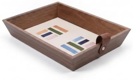 Generic Decorative Storage Tray Organizer Display Tray Catchall Holder with Wood Grain Exterior and Light Inner Base Suitable for entryway Desk Dresser countertop, T15-C Large Storage Tray by Unknown