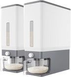 Lifewit Rice Dispenser 25 Lbs, Airtight Storage with Cup, 2 Pack Grey by Lifewit
