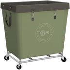 STORAGE MANIAC Commercial Laundry Hamper with Heavy Duty Steel Frame, 320 L Industrial Laundry Basket Cart with Wheels for Hotel, Home, Laundry Room, 31.7''L x 19.3''W x 30.91''H, Large Green by STORAGEMANIAC