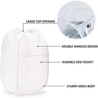 TECHMILLY Collapsible Mesh Pop Up Laundry Hamper with Sturdy Handles and Side Pocket - Portable Foldable Clothes Baskets for Dorm, Bathroom & Travel Storage (White, 3 Packs) - Image 3