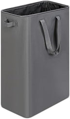 efluky Slim Laundry Basket, Narrow Laundry Hamper with Handles, Collapsible Dirty Clothes Hamper, Tall Laundry Bin for Laundry Room, Dorm and Bedroom, 19.8 Gallon (75L) Grey by efluky