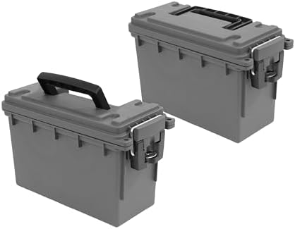 Sheffield Ammo Box Made in USA, Stackable Lockable Ammo Storage Box, Gray by Sheffield