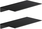 Danpoo 8 inch Small Floating Shelves for Wall Organizer & Storage, Mini Display Shelves, Metal Wall Shelves for Bathroom, Living Room, Kitchen, Bedroom(Matte Black, 2-Pack) by Danpoo-ForYourHome