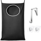 KEEPJOY XL Black Door Hanging Laundry Hamper, 36.5" x 22.5" Large Capacity Hanging Hamper Bag with Large opening and Strong Hooks for All Family Laundry, Blankets, and Toys (Black,1-Pack) by KEEPJOY
