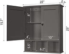 TaoHFE Grey Bathroom Cabinet,Bathroom Wall Cabinet with 2 Door - Image 3