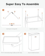 SOLEDI 100L Laundry Hamper with Lid, Large Collapsible Laundry Basket - Image 6