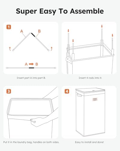 SOLEDI 100L Laundry Hamper with Lid, Large Collapsible Laundry Basket - Image 6