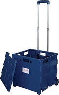 Office Depot Mobile Folding Cart with Lid, 16in.H x 18in.W x 15in.D, Blue, 50803 by Office+Depot%C2%AE+