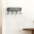 Key Holder for Wall，Vintage Metal Key and Mail Holder Wall Mount, Decorative Entryway Key Rack with Hooks for Keys, Mail, Hats, Bags - Image 4