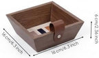 Generic Decorative Storage Tray Organizer Display Tray Catchall Holder with Wood Grain Exterior and Light Inner Base Suitable for entryway Desk Dresser countertop, T15-A Small Storage Tray - Image 2