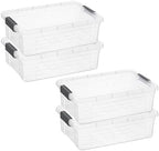 Superio 13.7 Quart Clear Plastic Storage Bin with Lid, Stackable Organizer Box, BPA-Free Storage Container for Home, Garage, School & Office, 4 Pack by Superio