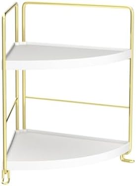 FSyueyun 2-Tier Corner Bathroom Counter Organizer, Vanity Tray, Gold - Image 4