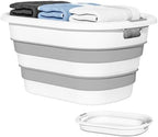 OOAMBB 43L(11.5Gallon) Collapsible Laundry Basket Plastic (Grey, 1 Pack) by OOAMBB