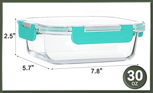 KOMUEE 10 Packs 30 oz Glass Meal Prep Containers with Lids, Green - Image 2