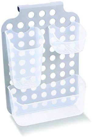 madesmart Adjustable Hanging Storage, Over-Door Organizer with 3 Adjustable Bins for Garbage Bags, Dish Soap, Sponges & Cleaning Supplies, Space-Saving Design, Grey - Image 3