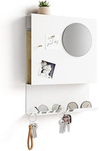 Key Holder Wall Mount and Mail Organizer - Hide Your Mail with a Modern and Minimal Look (White) by PeachyModern