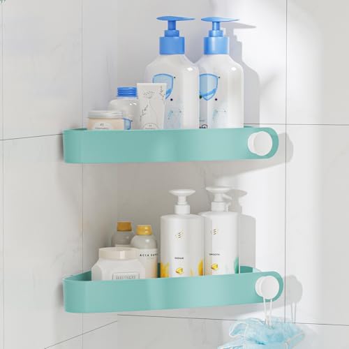 Sotfamily Plastic Shower Caddy Corner (for 90° Only), 2 Pack,Turquoise by Sotfamily