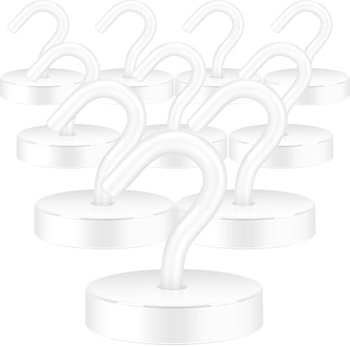 Neosmuk Magnetic Hooks Steel Tube Design for Cruise,100lb+ White,10 Pack by Neosmuk