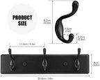 Badiano Heavy Duty Wooden Coat Rack, Wall-Mounted Organizer, 14 Inch, Black - Image 2