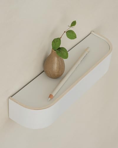 Kazai. Key Holder 'Toke' | Minimalist Key Hook Design from Berlin | Modern Key Holder Wall Mount with Wooden Shelf | Key Rack for Wall as Entryway Organizer | White - Image 3