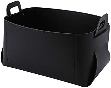 Leather Valet Tray, Jewelry Tray, Catchall Tray, Desktop Storage Organizer，Bedside Caddy for Men Key Wallet Watch Coin Phone Change,Candy Holder Sundries Tray,Convenient for Travel (Black) by VANTOO