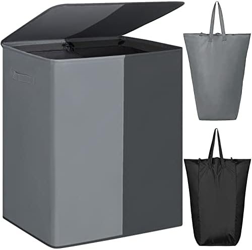 WOWLIVE Double Laundry Hamper with Lid, 154L Large Laundry Basket Organizer by WOWLIVE
