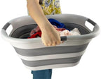 SAMMART 40L (10.5 gallon) Collapsible Plastic Laundry Hamper - Foldable Pop Up Storage Container/Organizer - Portable Washing Tub - Space Saving Basket (1, Grey/Dark Grey) - Image 7