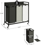 Herture Laundry Hampers with Shelf, Laundry Basket 3 Section, 3 x 15.87 Gal - Image 4