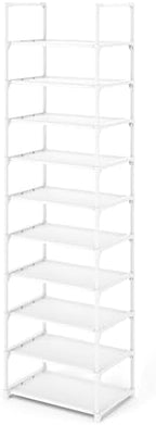 Kitsure Shoe Rack - 10-Tier Shoe Organizer with Detachable Fabric Shelves & Metal Frame, Tall Shoe Rack for Closet, Entryway, Living Room, 16.9" Wide - 10 Tier, White by Kitsure