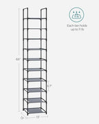 SONGMICS Shoe Rack, 10-Tier Shoe Shelf, Shoe Storage Organizer - Image 3