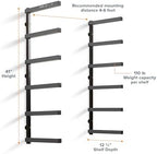 BORA Wood Rack, 6-Level Wall Mount Lumber Storage Rack for Wood Storage - Image 2