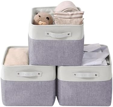 DECOMOMO Storage Bins, Large Fabric Storage Baskets for Shelves 3 Pack by DECOMOMO