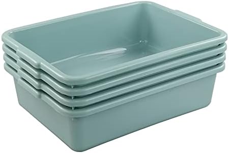 Xyskin 13 L Plastic Commercial Bus Tubs, Utility Tote Bus Box, 4-Pack by Xyskin