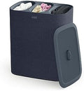 Joseph Joseph Tota Trio 90 liter/23.8 gallon Laundry Hamper Separation Basket with lid, 3 Removable Washing Bags with Handles- Dark Blue by Unknown