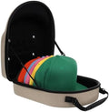 Lids Hat Travel Case – Baseball Cap Carrier for 6 Hats, Durable Khaki Exterior with Black Interior, Storage with Handle & Adjustable Shoulder Strap, Hard Hat Organizer for Travel & Closet by Lids