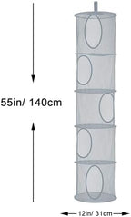3Pcs Hanging Stuffed Animal Storage Hammock Net 5 Tiers, Grey - Image 3