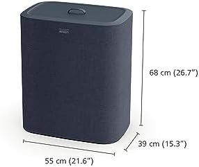 Joseph Joseph Tota Trio 90 liter/23.8 gallon Laundry Hamper Separation Basket with lid, 3 Removable Washing Bags with Handles- Dark Blue - Image 3