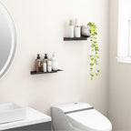 Danpoo 12 inch Metal Floating Shelves for Wall Organizer & Storage, Display Shelves for Bathroom, Living Room, Kitchen, Bedroom(Matte Black, 2-Pack) - Image 5