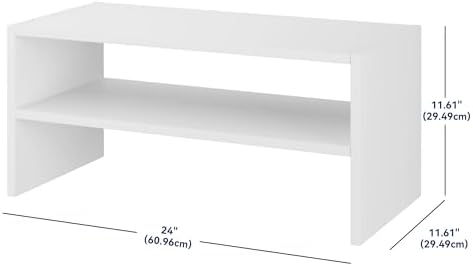 Whitmor Wood Stackable 2-Shelf Shoe Rack, White, 24 inches - Image 3