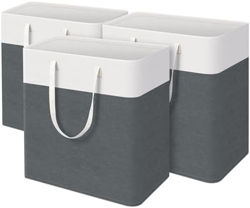 TasticTotes Laundry Basket 3-Pack, Laundry Hamper, 100L-Grey by Unknown