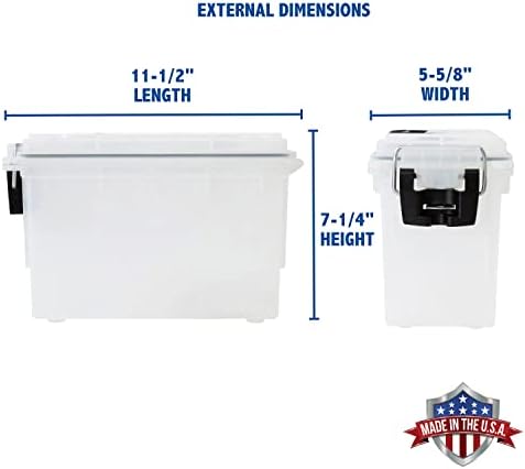 Sheffield 12635 Ammo Storage Box, Stackable .30 Cal Field Boxes, Water and Dust Resistant, Lockable Storage Box with Handle, Secures Hunting Gear, Supplies, and Bullets, Made in USA, Frost(Pack of 6) - Image 2