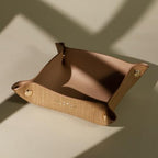 OLETHA Foldable Valet Tray, Travel Essentials, Raffia Embossed, Wheat - Image 3