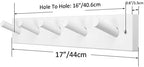 SKOLOO Coat Rack Wall Mount 17 inch, 5 Hooks, Bamboo, Shaker Style, White - Image 6