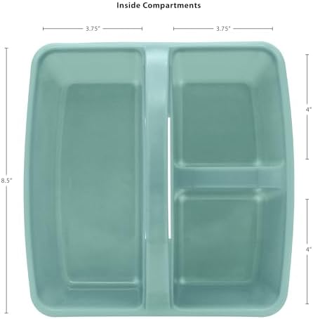Teacher Created Resources Calming Blue Portable Plastic Storage Caddy 6-Pack for Classrooms, Kids Room, and Office Organization, 3 Compartments - Image 5