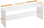 X-cosrack White Stackable Shoe Rack for Closet, Expandable 31.6-39.4 Inches 2-Tier Wooden & Metal Shoe Storage Shelf, Free Standing Shoe Rack for Entryway Bedroom Small Space - Image 2
