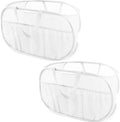 2 Pack Collapsible Laundry Baskets, Upgrade Pop Up Laundry Hamper with Convenient Bags, Foldable Laundry Basket Mesh Light Weight, Easy to Carry Clothes Hampers for Laundry, Dorm, Toys, Travel White by BATTOO