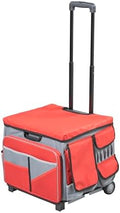 Folding Mobile Utility Cart, Canvas Organizer Bag, Red/Grey by SAVVYProductsbySVYP